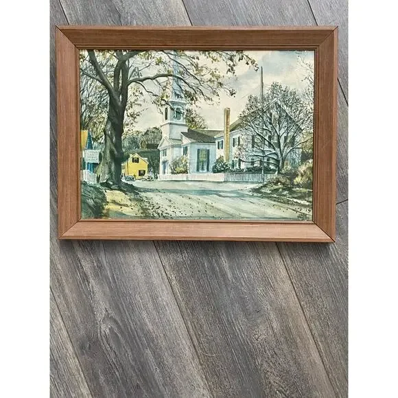 Dimension III John Rogers Landscapes #7046 NE Country Church MCM Metal Frame